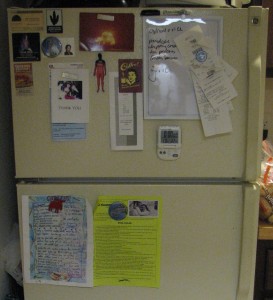 The outside of our fridge