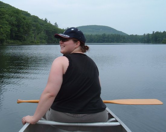 amanda in the canoe