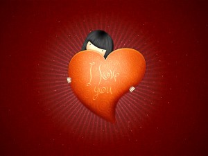 i love you heart held by girl
