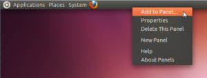 ubuntu - add to panel