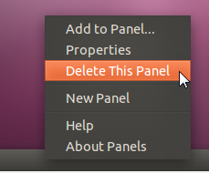 ubuntu - delete this panel