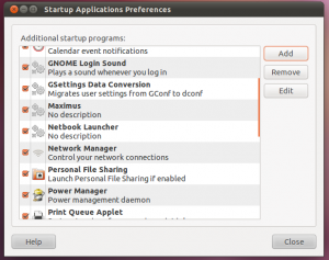 Ubuntu Startup Applications Preferences