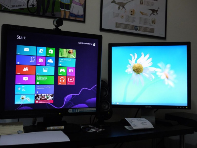 windows 8 on dual monitors