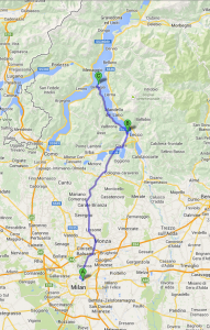 italy route map - milan to lake como