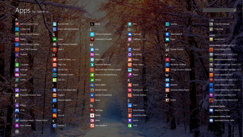 The annoying "All Apps" screen in Windows 8.1.