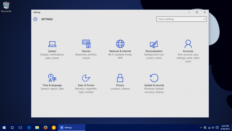 windows 10 control panel