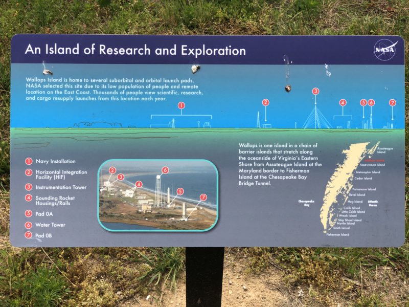 Info sign about the NASA Wallops Island facility