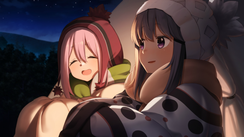 Comfy blanket campers Nadeshko and Rin