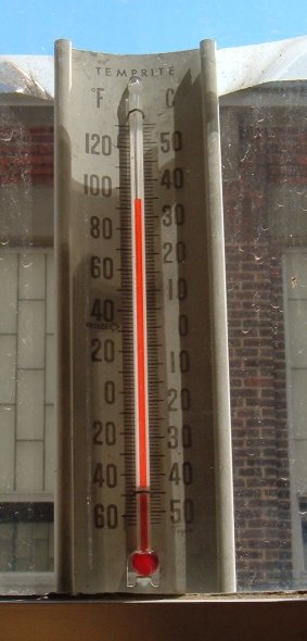 Temperature at the office of almost 100 degrees