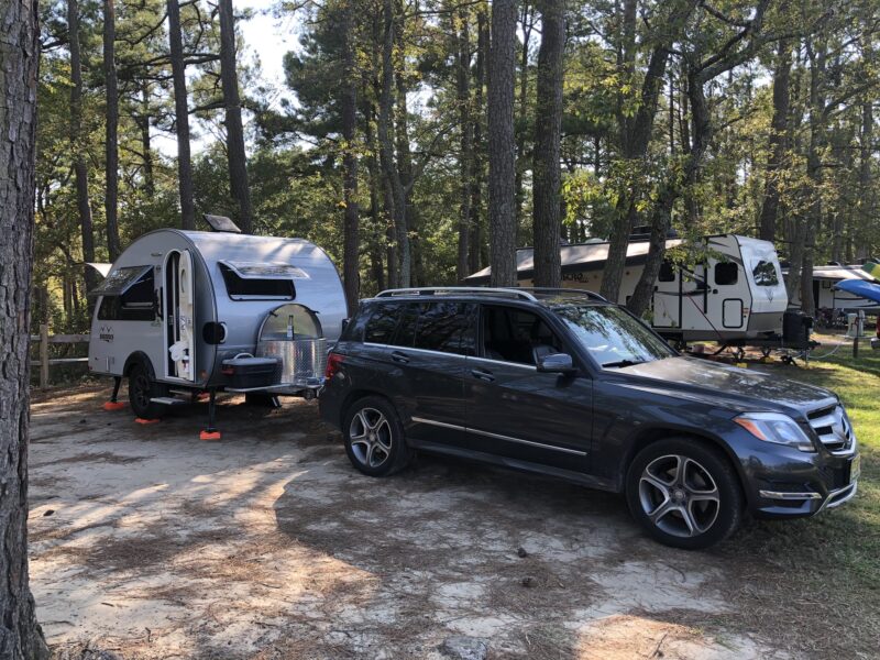 Keithmobile-E and camper at Kiptopeke State Park