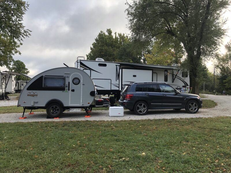 Keithmobile-E and our camper in Missouri